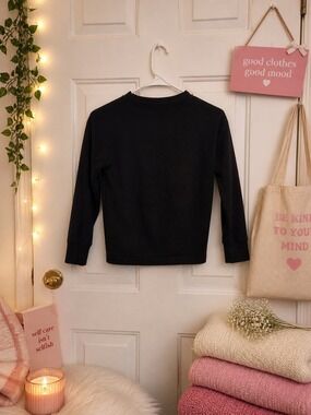 Athletic Works Black Long-Sleeve Crewneck Sweatshirt for Kids